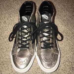 Silver/Gold Sk8-Hi Vans